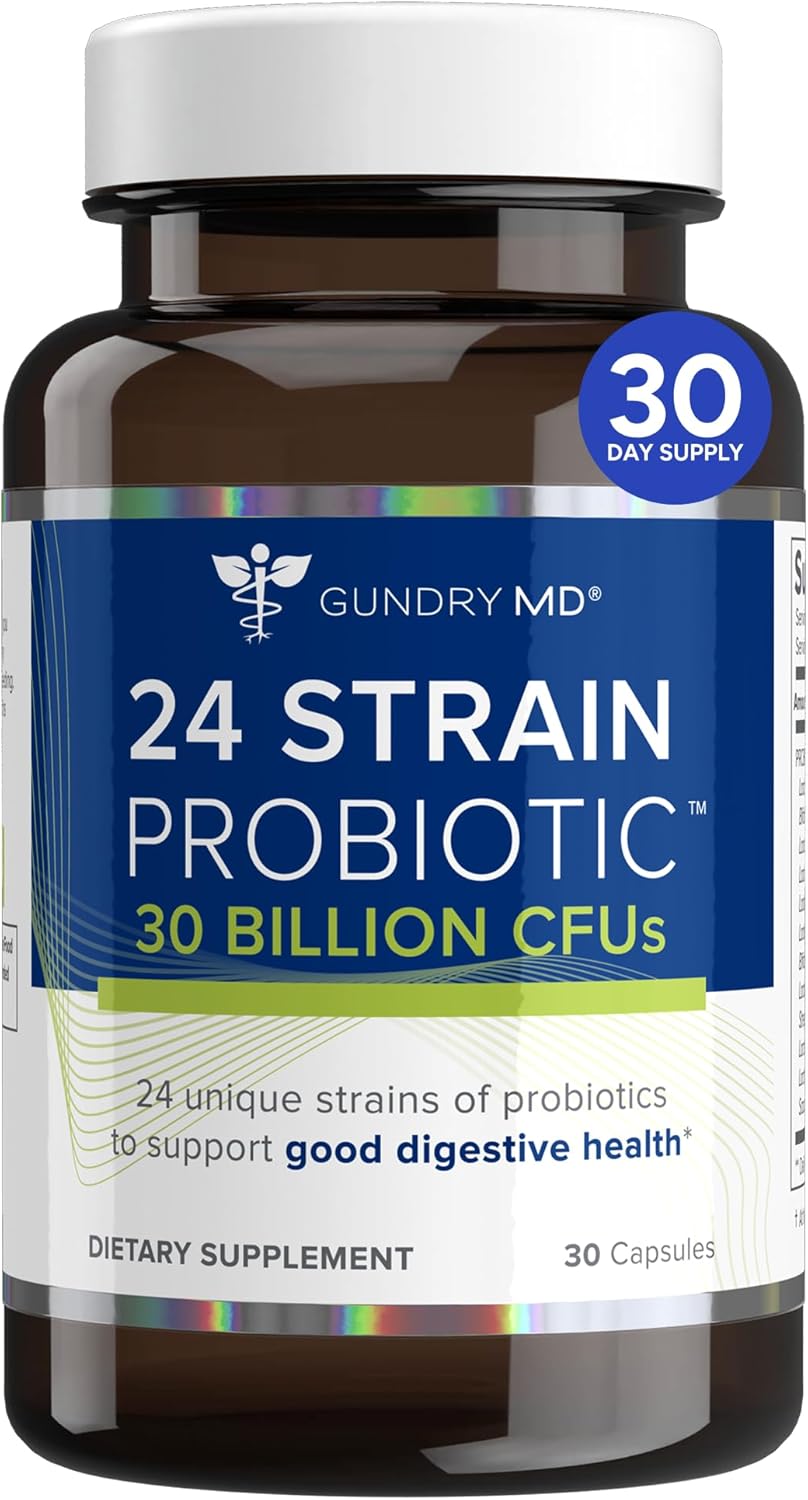 Gundry MD® Probiótico de 24 cepas - 30 mil millones de UFC para la...