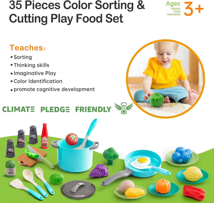 35 piezas de accesorios de juguete para cocina de niños, juego de c...