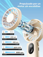 Ventilador portátil Aecooly Mighty | Refrigeración máxima de 20 hor...