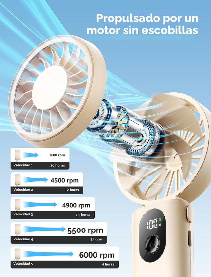 Ventilador portátil Aecooly Mighty | Refrigeración máxima de 20 hor...