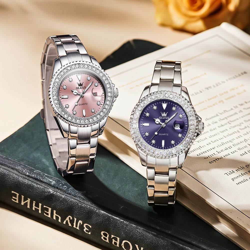 OLEVS Relojes para Mujeres Lujo Diamante con Fecha Analógico Cuartz para Mujer