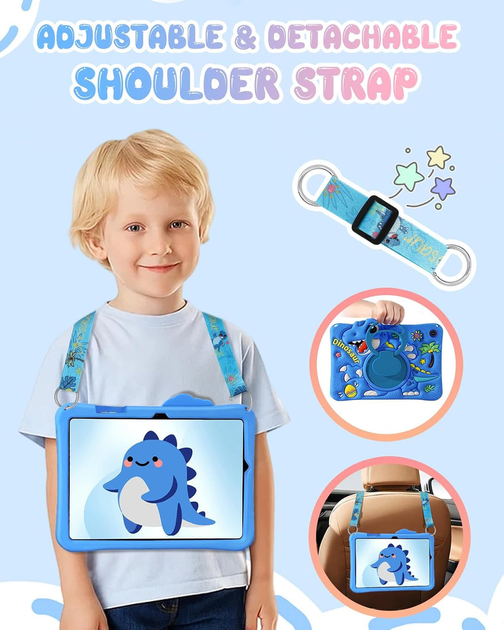 Boaretiu - Funda para tablet con diseño de dinosaurio, para iPad A16 de 11 pulgadas, 10.9 pulgadas, color azul
