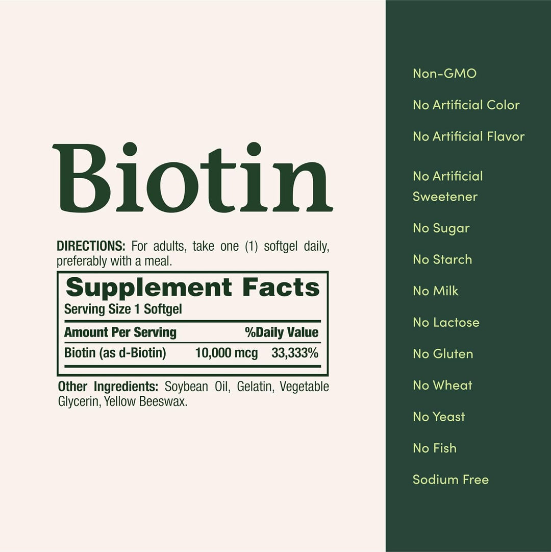 Nature\u2019s Bounty - Biotina de 10,000 mcg, fortalece la salud de...