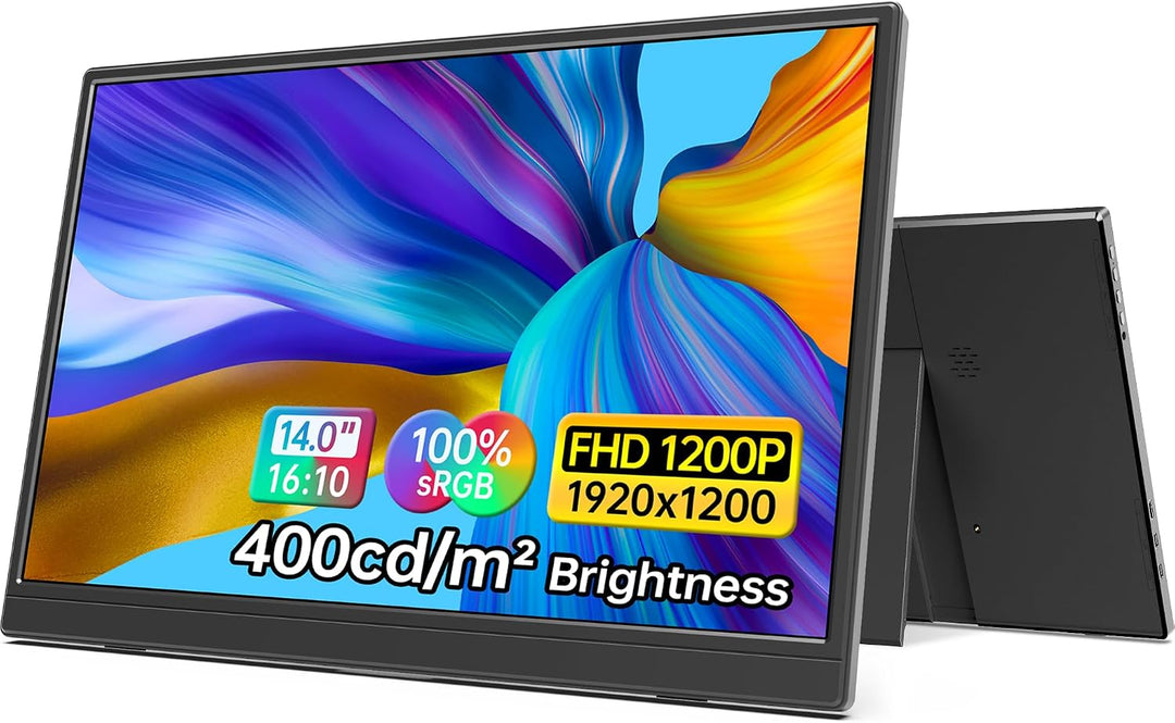 ForHelp Monitor portátil de 14 pulgadas FHD1200P ultradelgado para...