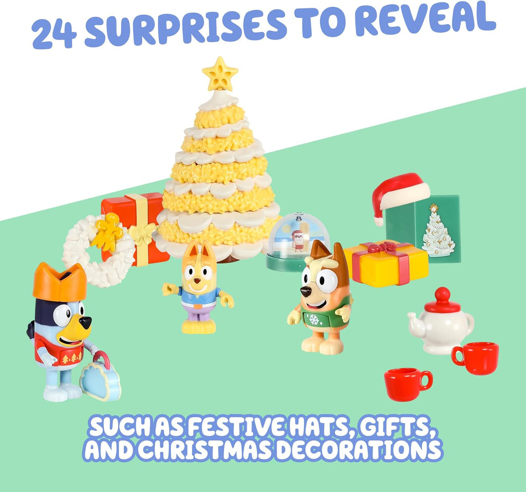 Bluey Calendario de Adviento 2026, 24 días de sorpresas, mini árbol