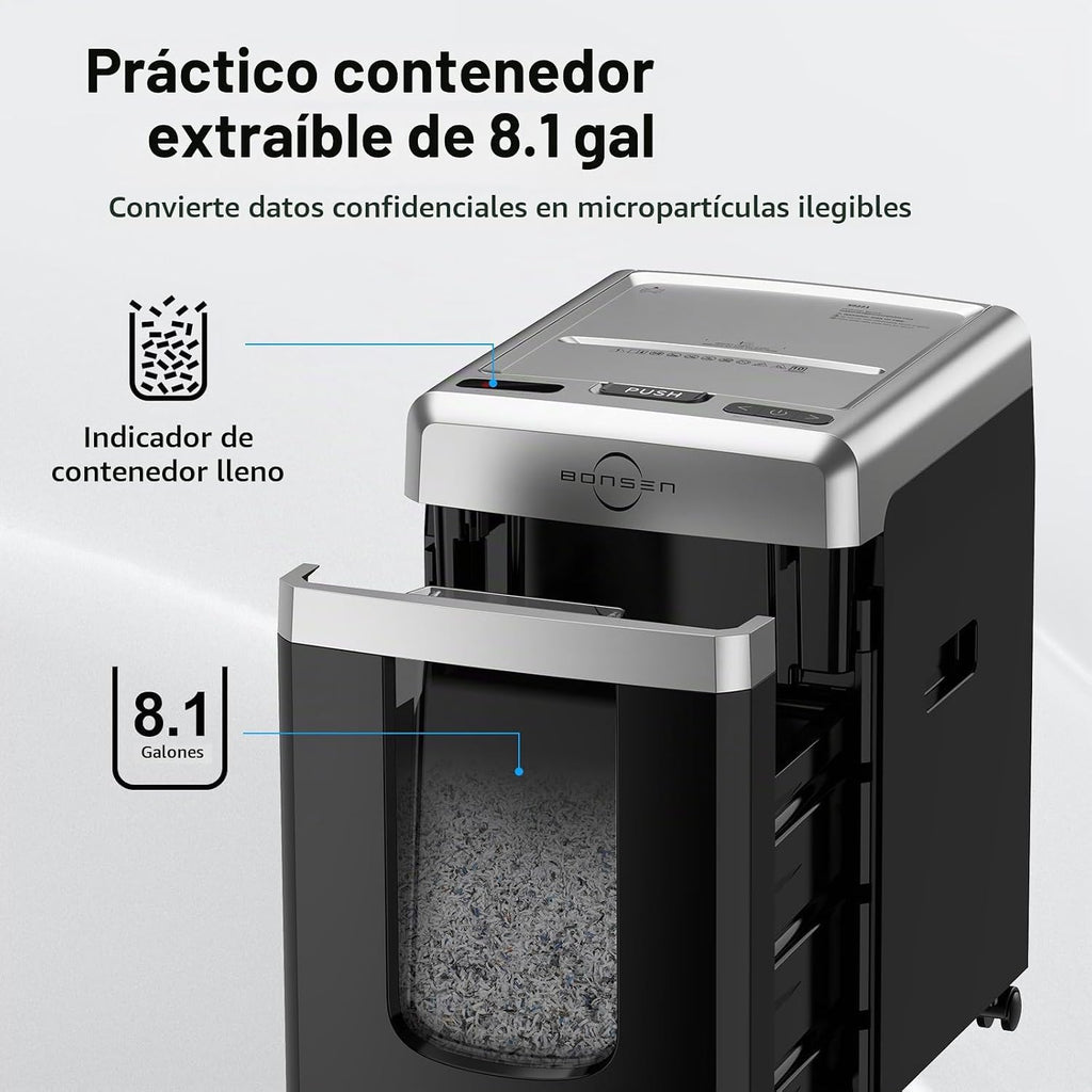 BONSEN P-5 de alta seguridad trituradora de papel de micro corte Auto Feed 320 hojas