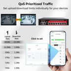 Switch Gigabit PoE de 8 puertos con enlace ascendente de 2 Gigabit, alimentación integrada de 120 W, compatible con 802.3af/at, conmutador PoE+ administrado compatible con VLAN, QoS, metal sin ventilador, Plug and Play (montaje en escritorio/pared)
