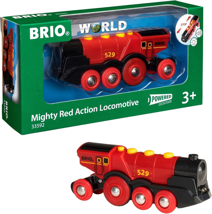 Locomotora Brio de acción potente, de color rojo