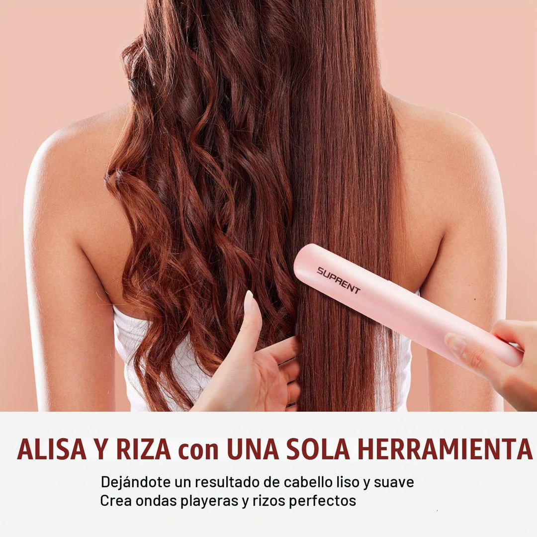 SUPRENT Plancha de pelo de 1 pulgada, alisadora de cerámica 2 en 1...