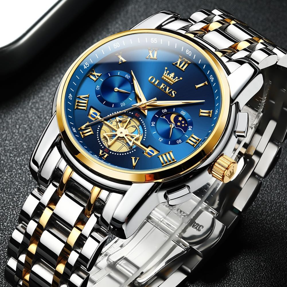 OLEVS Reloj para Hombres Clásico de Negocios en Acero Inoxidable Reloj para Hombre