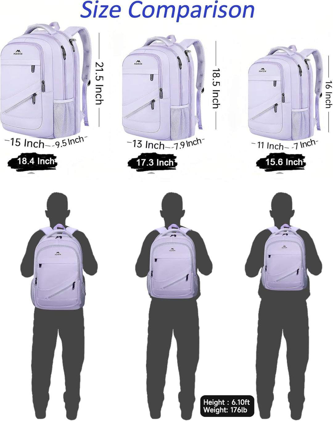 MATEIN - Mochila extra grande para portátil para mujeres, 50 L, de...