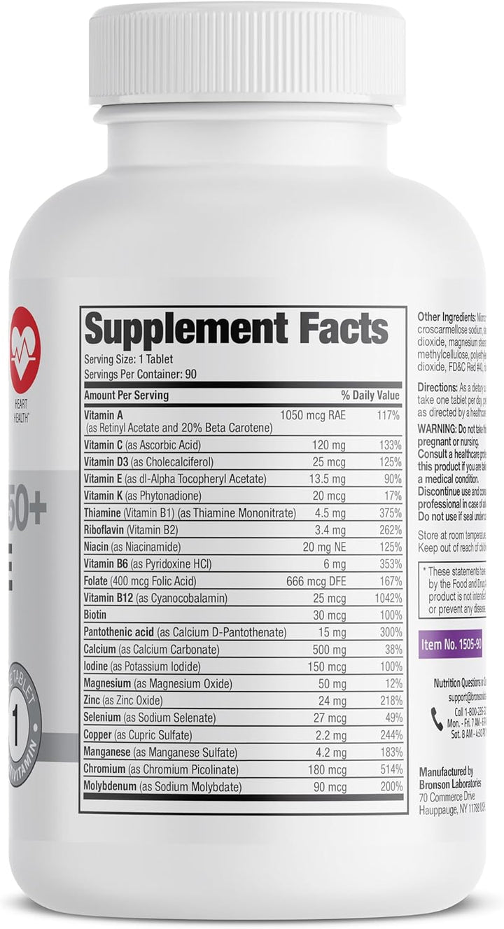 Bronson ONE Daily Multivitamínico Multimineral Completo 50+ para mu...