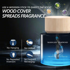 Ambientador de aire para automóvil de 1.7 fl oz (1.7 onzas líquidas), perfume – difusor de aire de aceite de fragancia de madera de teca de caoba para automóvil, fragancia de larga duración de más de 180 días, ambientadores de automóvil con diseño de taza