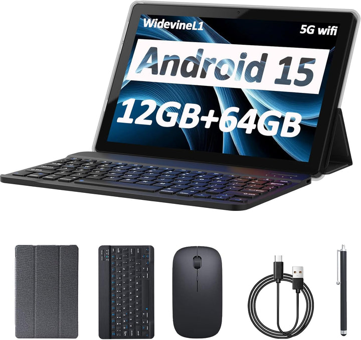 Tablet Android 15 de 10 pulgadas, 12GB RAM+64GB ROM+1TB expandible,...