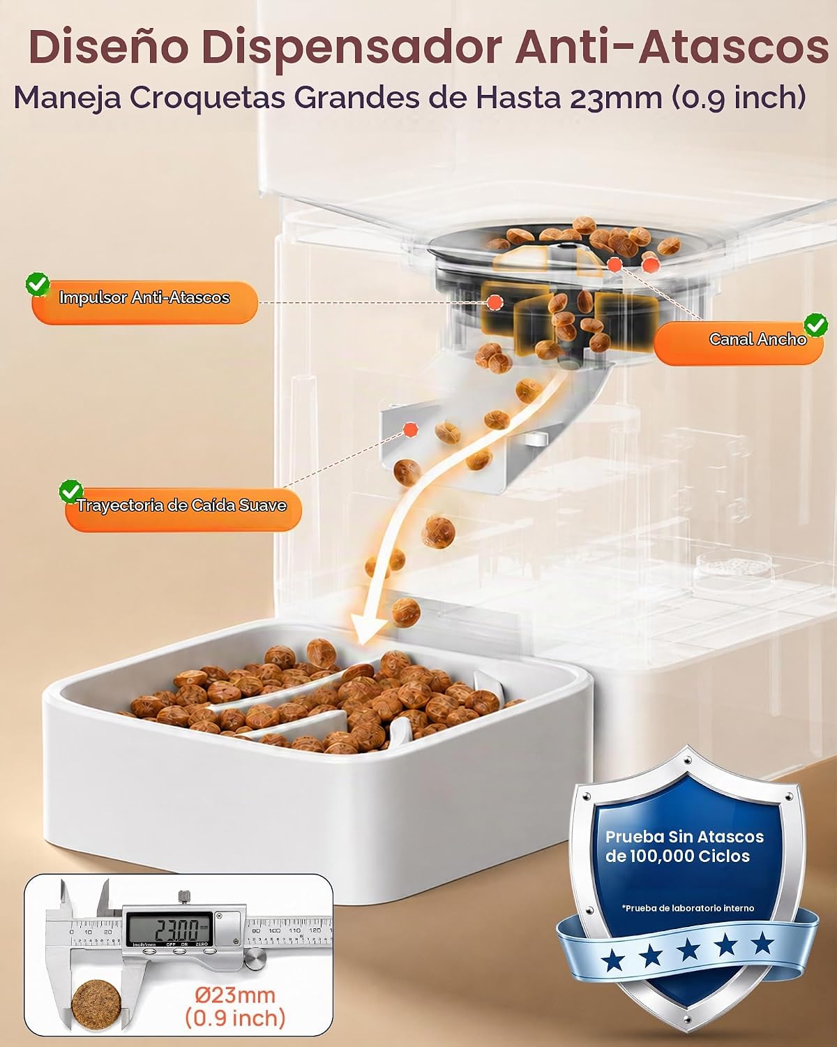 Comedero automático de 15 L para razas grandes con cuenco de alimentación lenta para dieta saludable