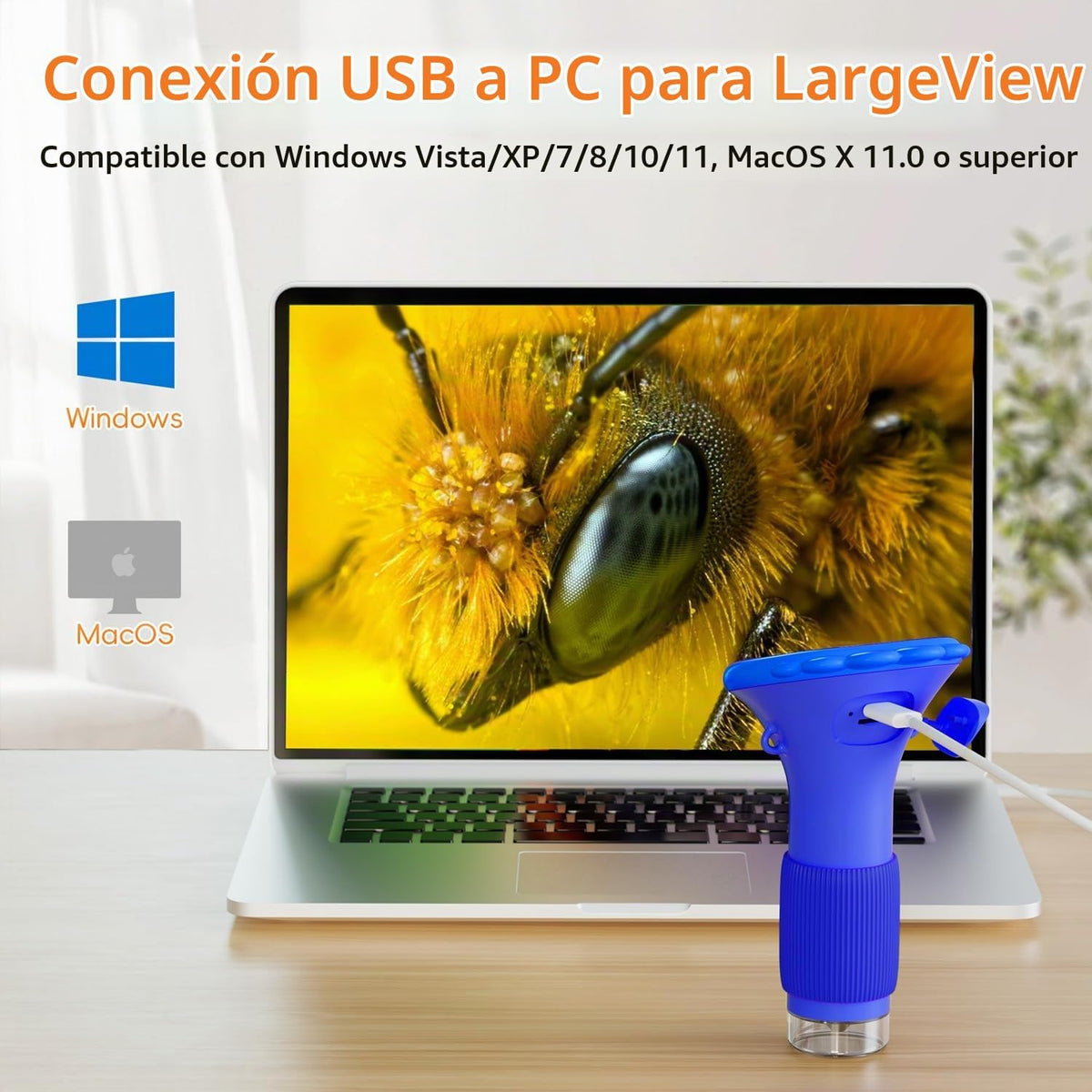 Microscope para Kids, SKYBASIC 2" IPS Screen 1000X Handheld Digital Microscopes HD Pocket Portable Mini USB Microscope Camera, PC Compatible, Science Edu Fun Birthday Gifts Toys para Children Students