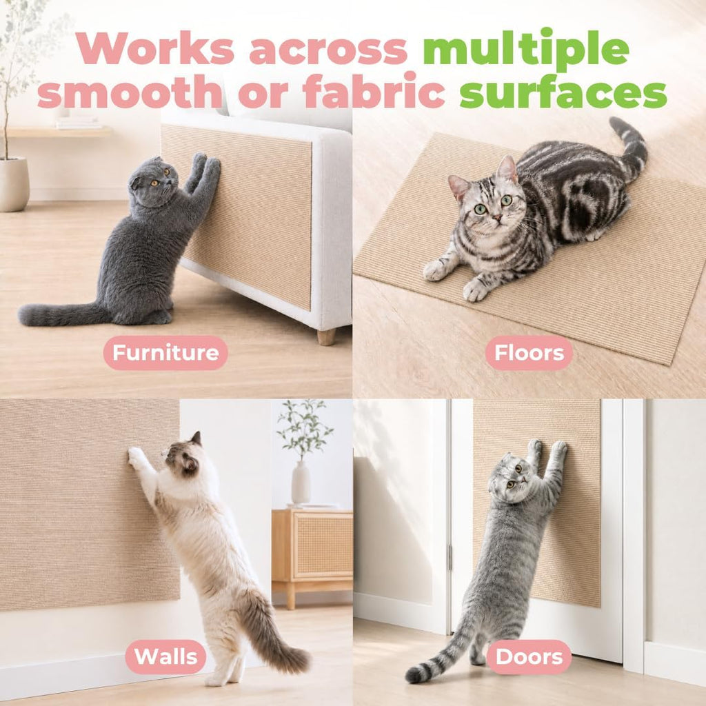 Catify - Alfombrilla rascador para gatos, color beige, L: 78 pulgadas