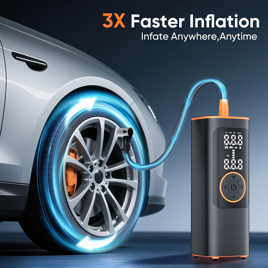 Hexnova Inflador de neumáticos, compresor de aire portátil, 150 PSI...