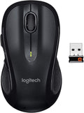 Logitech M510 Mouse inalámbrico de computadora - cómoda forma con recibidor USB, con botones atrás/adelante y movimiento de lado a lado, gris oscuro