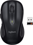 Logitech M510 Mouse inalámbrico de computadora - cómoda forma con recibidor USB, con botones atrás/adelante y movimiento de lado a lado, gris oscuro