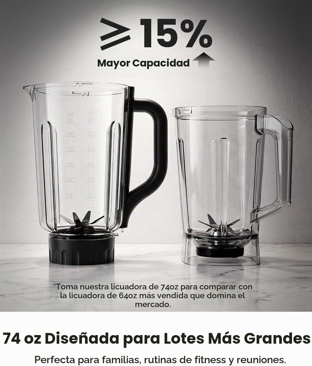 GDOR Licuadora, 1300W Auto-Program Licuadora para Smoothies con Hielo Picado