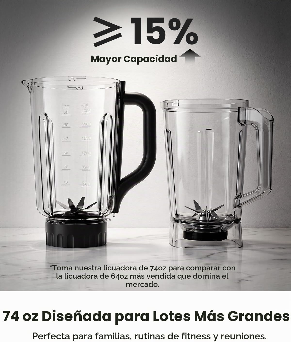 GDOR Licuadora, 1300W Auto-Program Licuadora para Smoothies con Hielo Picado