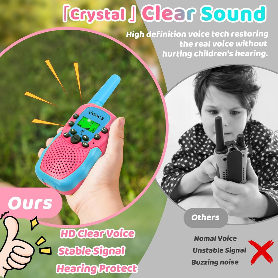 Vvinca Juguetes para niñas de 3 a 12 años, Walkie Talkies recargabl...