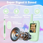 Walkie Talkies de video para niños, paquete de 2 intercomunicadores de video recargables de mano para niños, juguetes para interiores y exteriores, para juegos familiares, exteriores, campamento