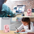 WHATOOK Paquete de 2 Ventiladores de Escritorio Pequeños: Batería d...