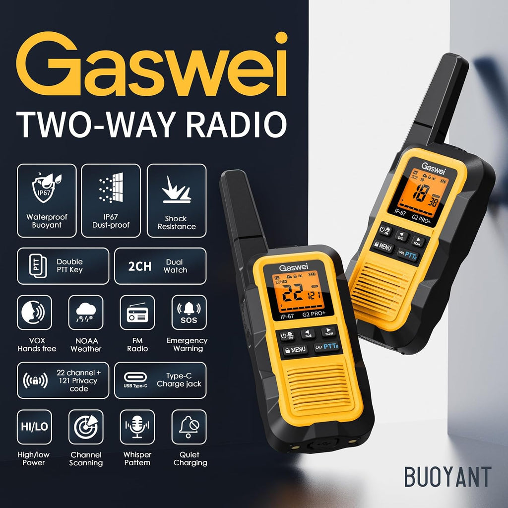 G2Pro+ walkie talkies de uso rudo IP67, radios bidireccionales
