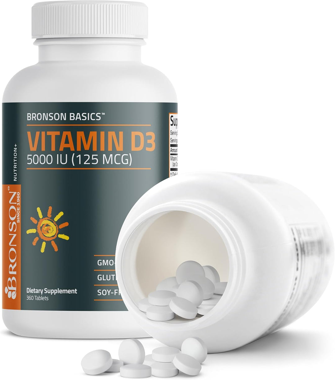 Bronson Vitamina D3 5000iu (125mcg) Suministro de 1 año para una fu...
