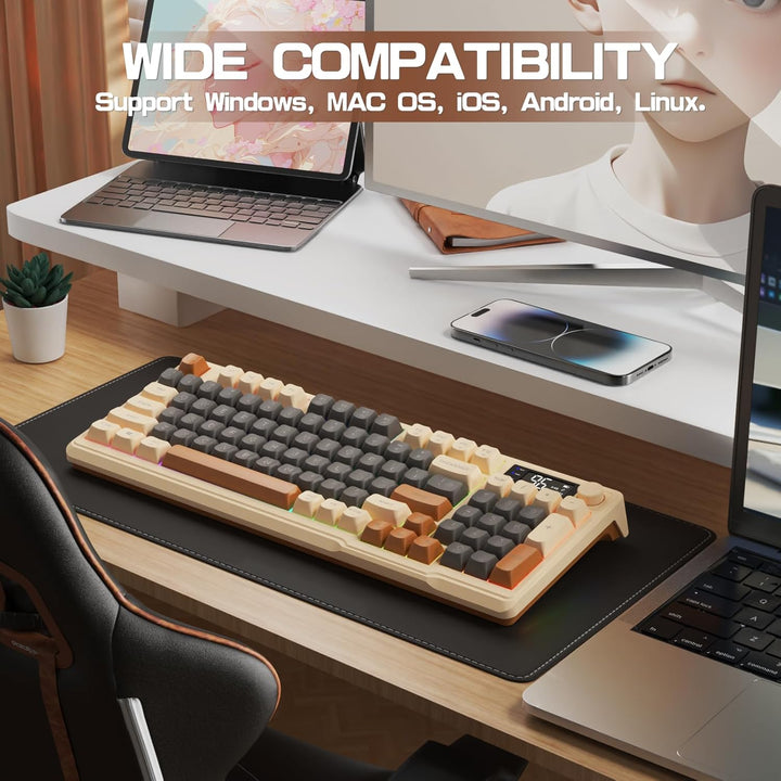 LexonElec Teclado Inalámbrico Gaming M96, Control de Perilla Blueto...