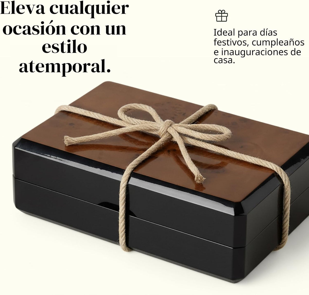 Preston Lane Chester Caja de juego de madera - Juego de cartas y dados