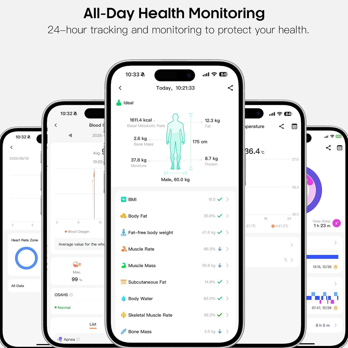 AMOLED - Relojes inteligentes de pantalla grande de 1.56 pulgadas para hombres y mujeres, reloj con monitor de presión arterial con bolsa de aire con frecuencia cardíaca