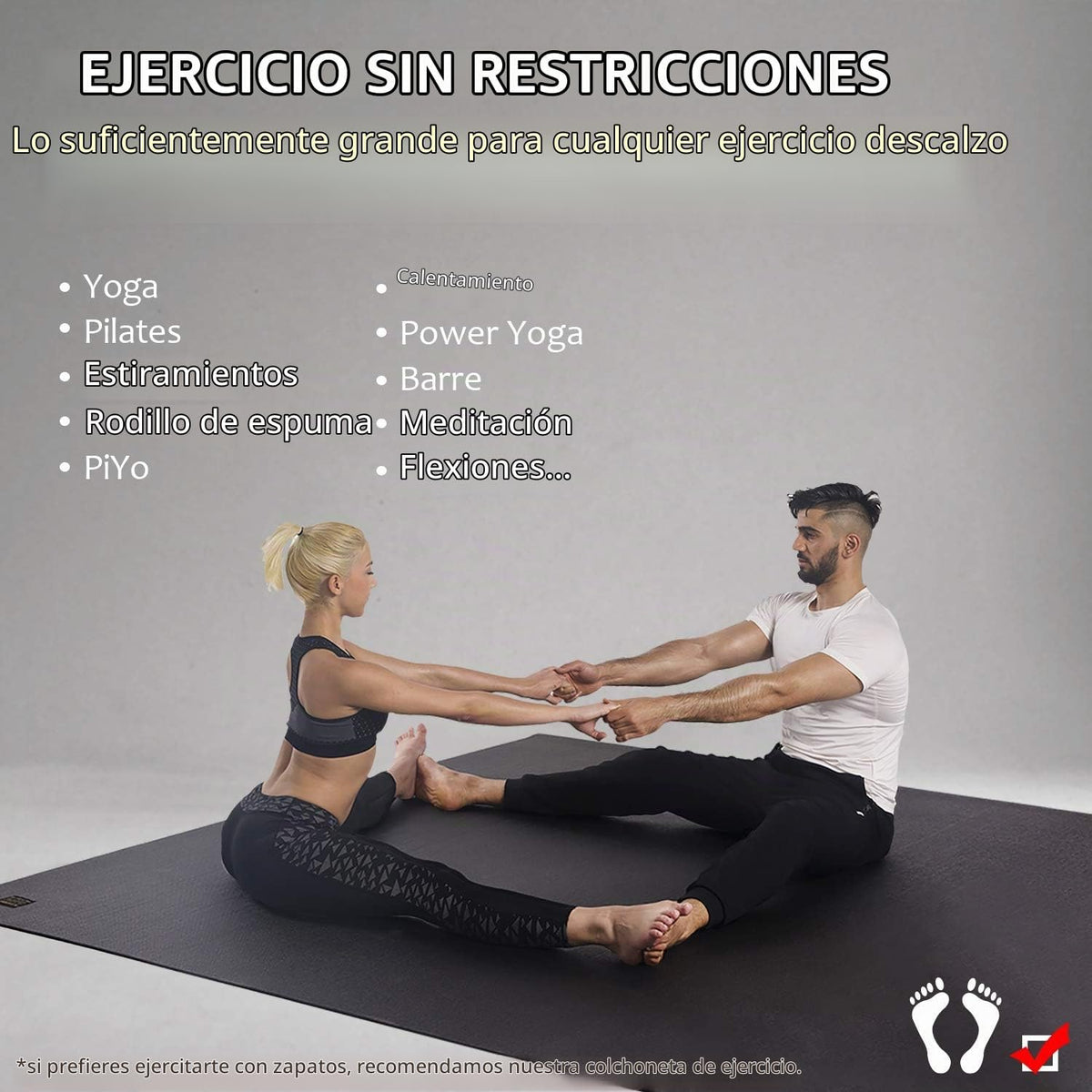 GXMMAT Gran Colchoneta de Yoga 12'x6'/10'x6'/6'x8' (7mm)