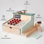 PairPear Caja Registradora de Juguete de Madera, Juguetes de Juego