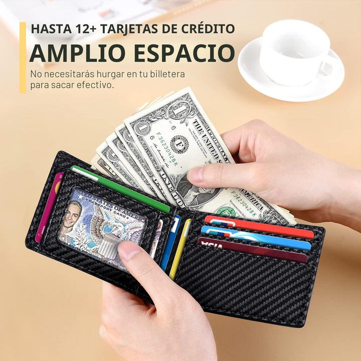 RUNBOX Cartera delgada para hombre, 11 ranuras para tarjetas de cré...