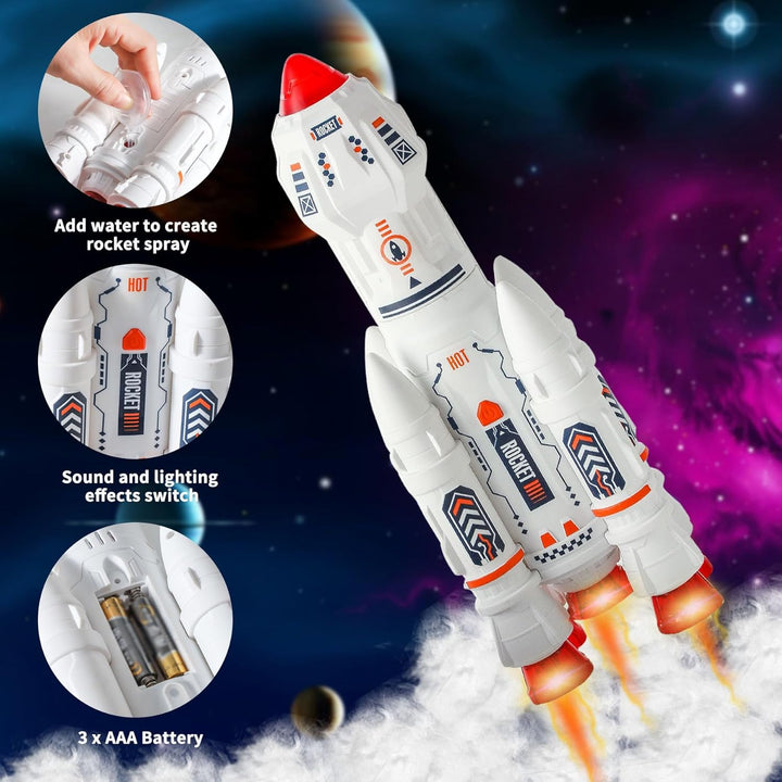 Wbzle Juguetes de nave espacial para niños, juego de cohete con efe...