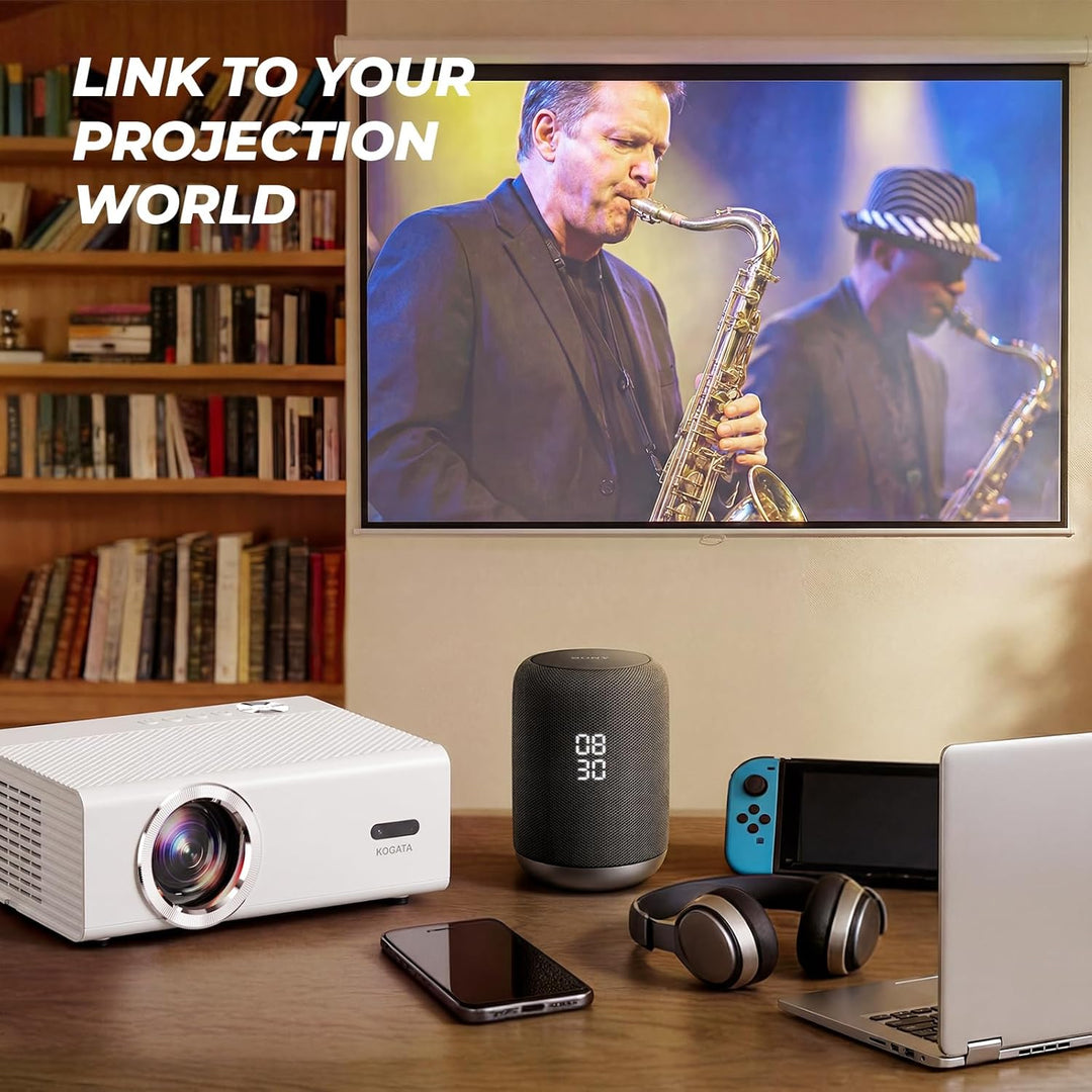 Proyector inteligente con WiFi y Bluetooth, proyector 4K compatible...