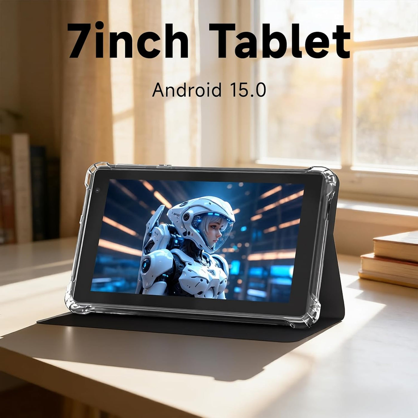 NOVOJOY Tablet de 7 Pulgadas con Estuche, Tablet PC Android 15, Alm...