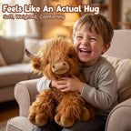 Highland Cow - Animales de peluche con peso, para microondas y con peso, peluche de vaca de las tierras altas para mayor comodidad, juguete de aroma a lavanda refrescante y calentable, lindo regalo para niños, niñas y adultos