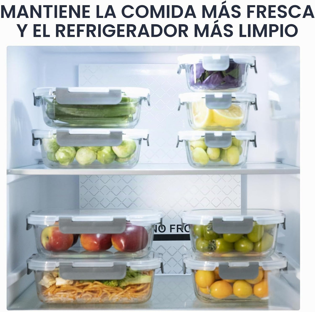18 piezas de recipientes de vidrio para almacenamiento de alimentos con tapas, recipientes de vidrio herméticos para preparación de comidas, juego de recipientes de almacenamiento de