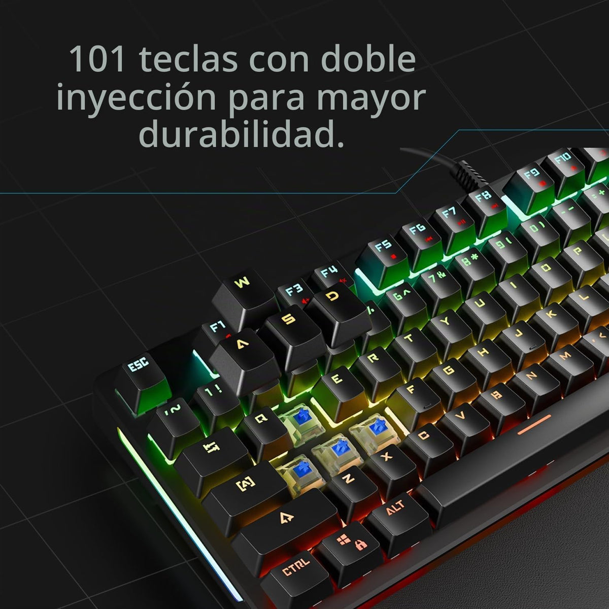 RAMPAGE GEAR KB-R86 Umbra Teclado mecánico para juegos \u2013 Inter...