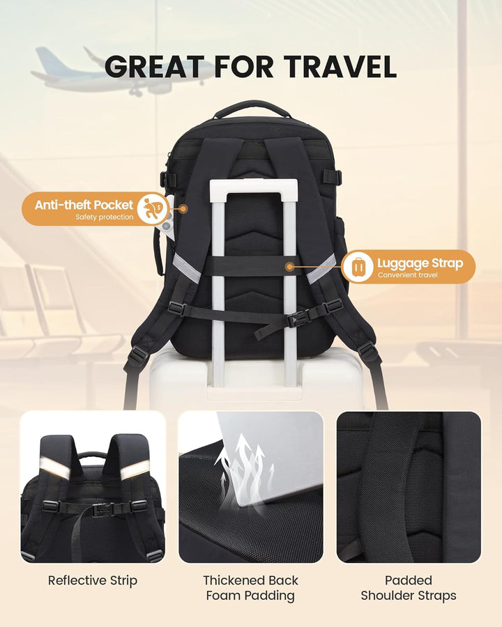 LOVEVOOK Mochila de viaje Mochila de transporte, Negro