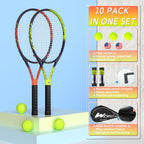 Raqueta de tenis profesional para adultos, 2 jugadores de 27 pulgadas, raqueta de tenis de velocidad aceptable para principiantes y profesionales con 3 pelotas de tenis, 2 amortiguadores de vibración,