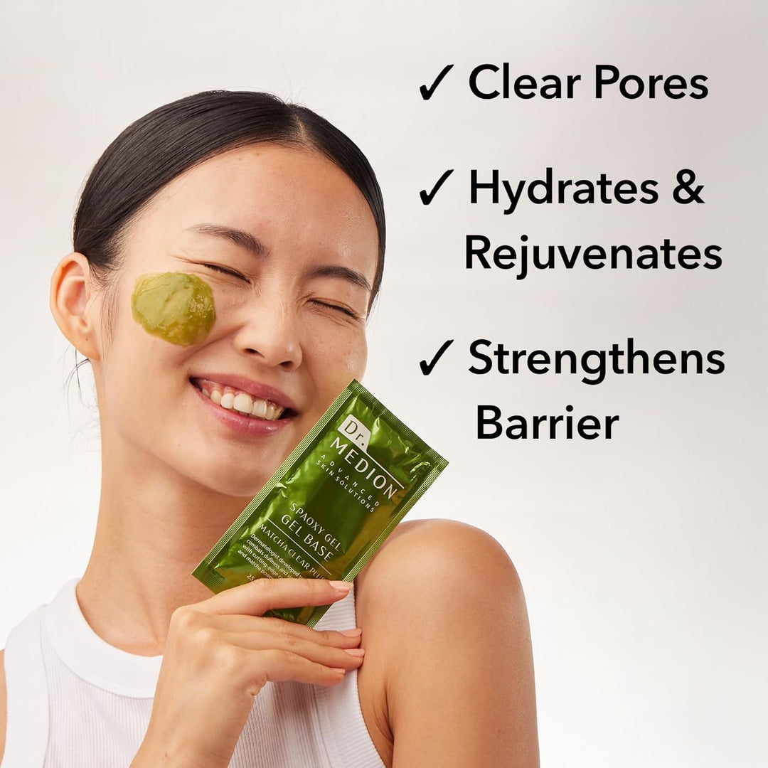 Dr. MEDION Spaoxy - Máscara de gel Matcha Clear Plus con CO2, trata...
