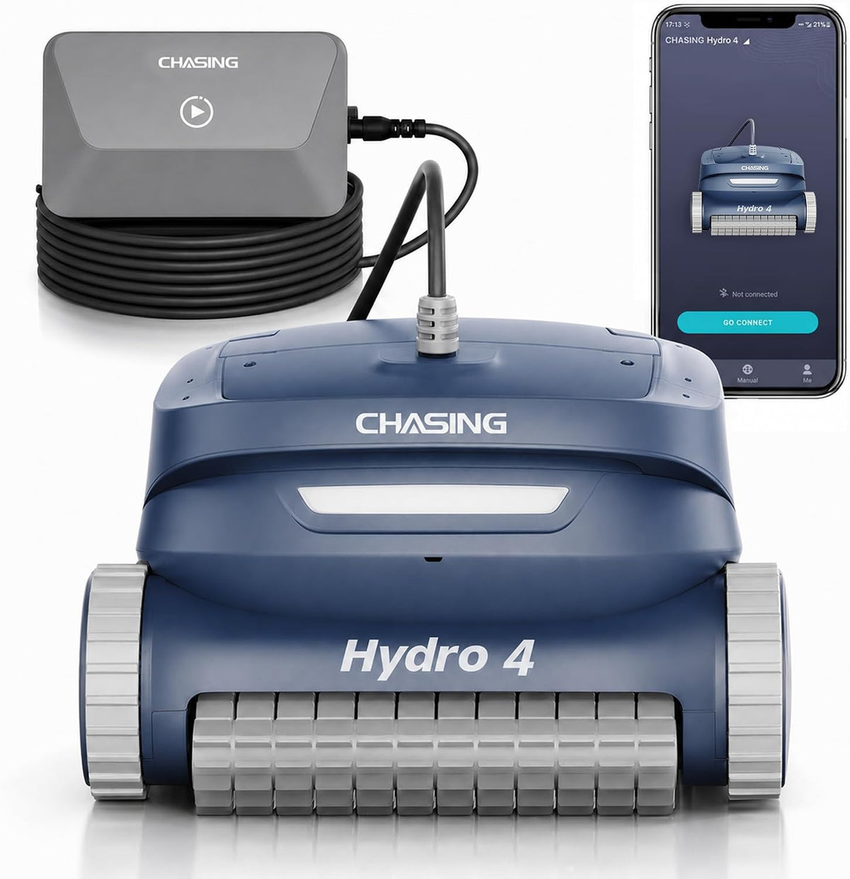 Hydro 4 - Limpiador robótico de piscina con cable, cable de 49 pies