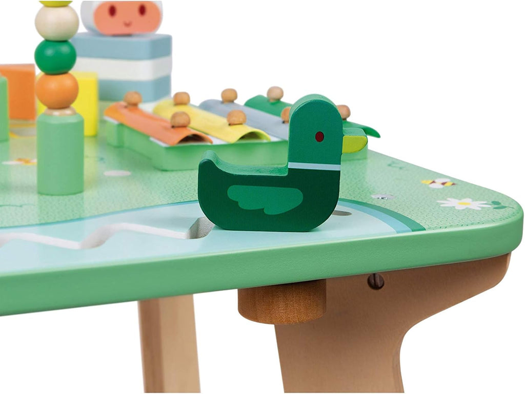Janod Mesa de actividades de madera Pretty Meadow - 21.1 pulgadas de alto