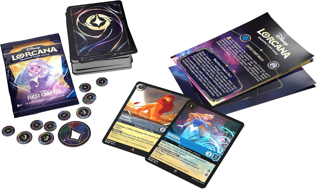Ravensburger Disney Lorcana TCG: The First Chapter - Cubierta de inicio para un jugador de zafiro y acero | Juego atractivo | Más de 200 obras de arte originales de Disney | Ideal para mayores de 8 años
