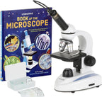 AmScope Microscopio monocular compuesto digital M149C-PB10-WM-E, oculares WF10x y WF25x, aumento de 40x-1000x, iluminación LED, Brightfield, condensador de una sola lente, escenario liso, 110 V o